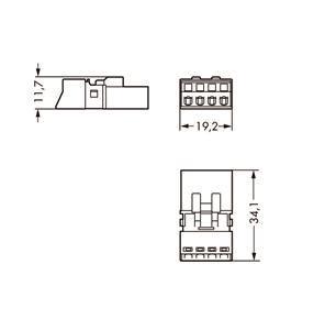 WAGO 890-254 Stecker,4-polig,grau 