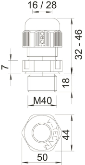 OBO V-TEC VM L40 SGR Kabelverschraubung 