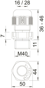OBO V-TEC VM40 SW Kabelverschraubung 
