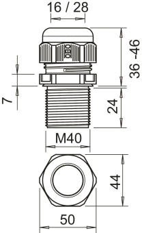 OBO V-TEC VM LL40 SW Kabelverschraubung 