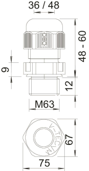 OBO V-TEC VM63 SGR Kabelverschraubung 