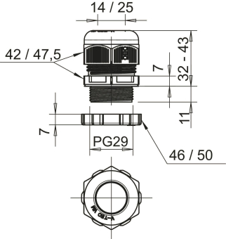 OBO V-TEC PG29+ LGR Kabelverschraubung m 