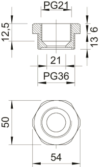 OBO 107 R PG36-21 PA Reduktion PG36-PG21 