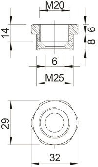 OBO 107 R M25-20 PA Reduktion M25-M20 PA 