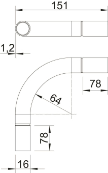 OBO SB16W ALU Aluminiumrohrbogen 