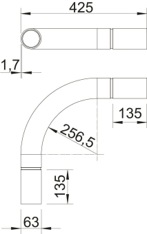 OBO SB63W ALU Aluminiumrohrbogen 