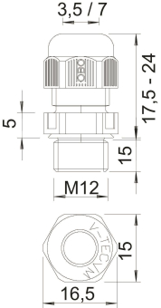 OBO V-TEC VM L12 LGR Kabelverschraubung 