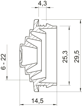 OBO EDVS M25 LGR Einsteckdichtung M25 PE 