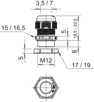 OBO V-TEC VM12+ LGR Kabelverschraubung m 