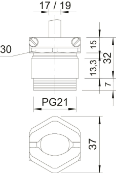 OBO 159 MS PG21 Kabelverschraubung 