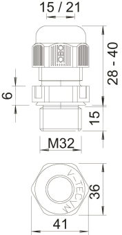OBO V-TEC VM L32 SGR Kabelverschraubung 