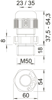 OBO V-TEC VM L50 LGR Kabelverschraubung 
