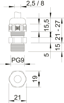 OBO V-TEC L PG9 SGR Kabelverschraubung 