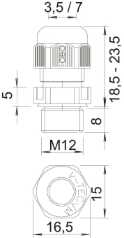 OBO V-TEC VM12 SW Kabelverschraubung 