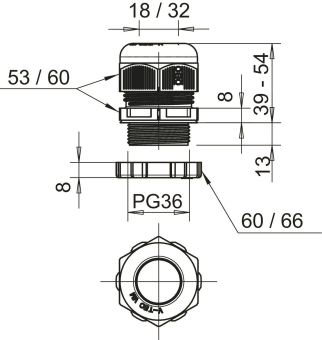 OBO V-TEC PG36+ LGR Kabelverschraubung m 