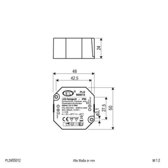 Netzgerät 500mA 6-12W IP65     PLD655012 
