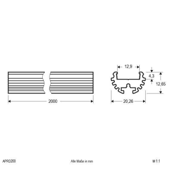 EVN Rund-Profil Aluminium-Profil APRD200 