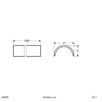 EVN RAM100 Abdeckprofil matt     RAM 100 