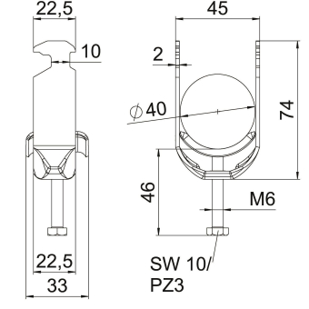 OBO BS-H1-M-40 A4 Bügelschelle 2056 
