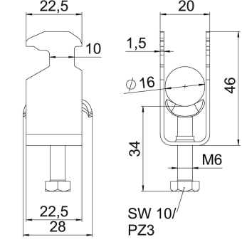 OBO BS-H1-M-16 A4 Bügelschelle 2056 