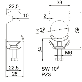OBO BS-H1-M-28 A4 Bügelschelle 2056 