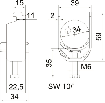 OBO BS-N1-K-34 A2 Bügelschelle 2056 