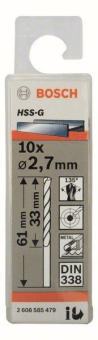 Bosch 10Metallbohrer HSS-G    2608585479 