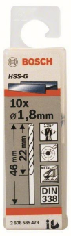 Bosch 10Metallbohrer HSS-G    2608585473 