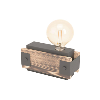 EGLO TL/1 Schwarz/Holz Geflämmt    43469 
