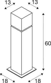 SLV SQUARE POLE 60 E27 Outdoor   1000345 