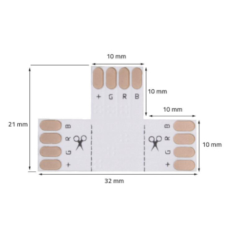 Rutec T/Eck-Platine RGB 10mm IP20  70512 