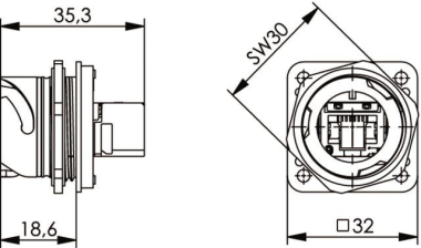 TG STX V1 Flanschset RJ45    J80020A0001 