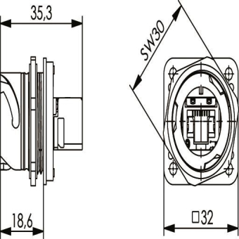 TG STX V1 Flanschset RJ45    J80020A0001 