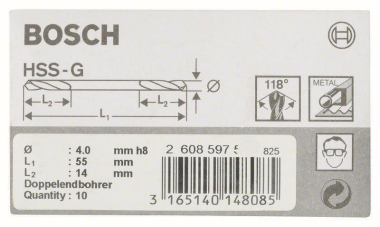 Bosch 10Doppelendbohrer HSS-G 2608597588 