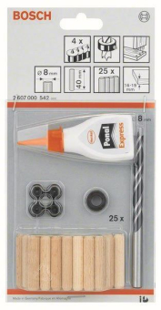 Bosch Holzdübel-Set 32tlg 8mm 2607000542 
