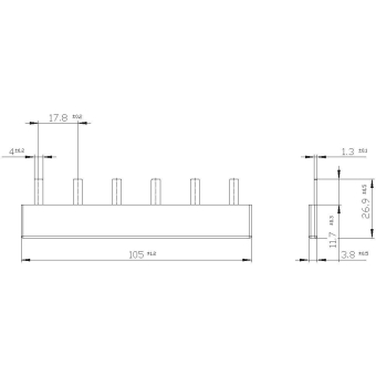 Siemens 5ST3631 Stiftsammelschiene 16qmm 