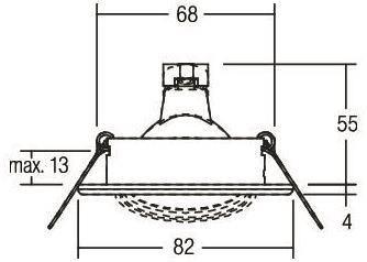 BRUM Einbaustrahler schwarz      2034.08 
