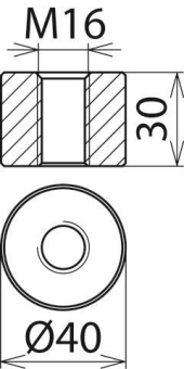 DEHN Anschlussstück Ausf. B  AS SCHW M16 