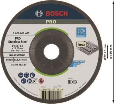 Bosch Schruppscheibe gekröpft 2608602489 