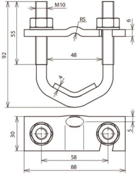 DEHN Bügelklemme St/blank f. D    308045 