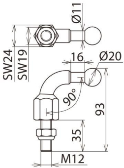 DEHN Kugelfestpunkt KFP 20 W90 M12 35SSM 