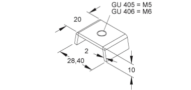 Niedax U-Gleitmutter o.Zylinder-  GU 405 