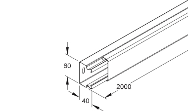 NIED Blechkanal LLK 40.060 mit Deckel 