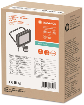 LEDV FL COMP SEN V 20W840 SYM 100 BK 