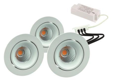 Rutec LED-Einbaustrahler3er   ALU57331WW 