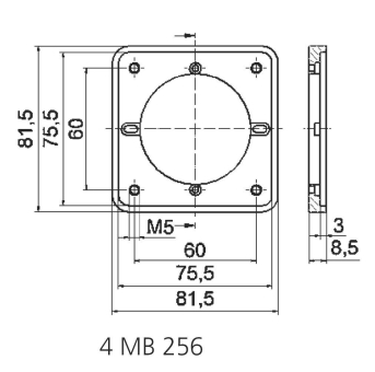BALS Zwischenflansch 16/32A 75x75mm  182 