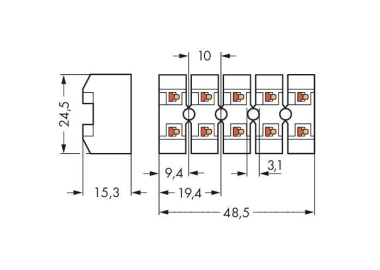 WAGO 272-585 Netzanschlussklemme,ohne 