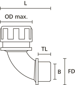 Hellermann PSR40-90-M40-PA66-GY 90°C 
