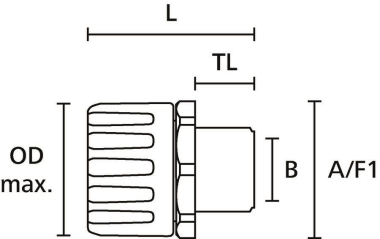 Hellermann HG16-S-M16-PA66-BK gerade 