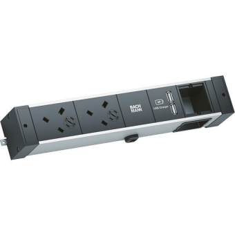 Bachmann DESK RAIL 2xUK 1xUSB    941.003 